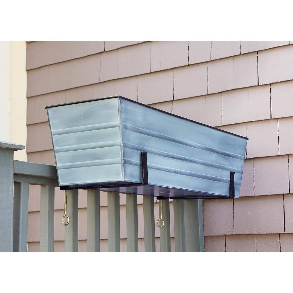 Medium Nantucket Blue Galvanized Steel Flower Box