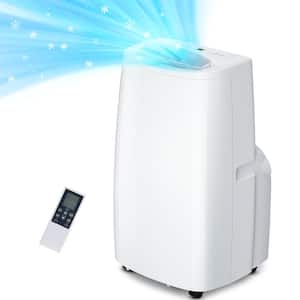 14,000 BTU (9,500 BTU DOE) Portable Air Conditioner Cools 500 sq.ft. with Dehumidifier, with Remote, in White