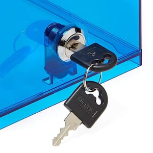 Acrylic Clear Locking Suggestion Box, Crystal Blue (2-Pack)