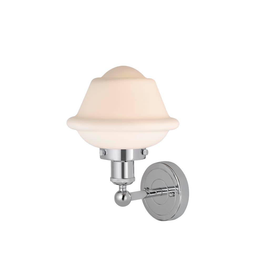 Oxford 1-Light Polished Chrome Wall Sconce with White Glass Shade price history on PriceWatchPro