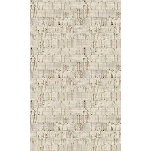 Champagne Cork-Like Natural Machine Washable 57 sq. ft. Non-Woven Non- Pasted Double Roll Wallpaper