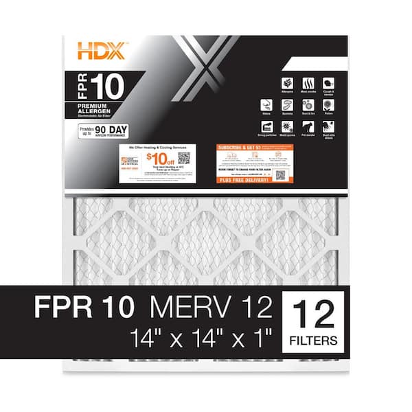 14 in. x 14 in. x 1 in. Premium Pleated Air Filter FPR 10, MERV 13 (Case of 12)