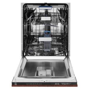 24" 3rd Rack Top Control Tall Tub Dishwasher in Hand Hammered Copper with Stainless Steel Tub, 51dBa (DWV-HH-24)