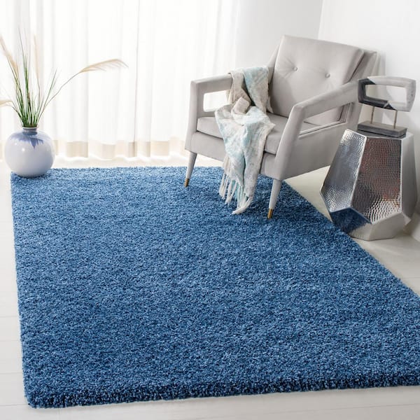 Evolution Shag Blue 5 ft. x 8 ft. Solid Area Rug