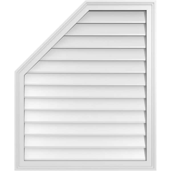 Ekena Millwork 30 in. x 36 in. Octagonal Surface Mount PVC Gable Vent: Decorative with Brickmould Frame
