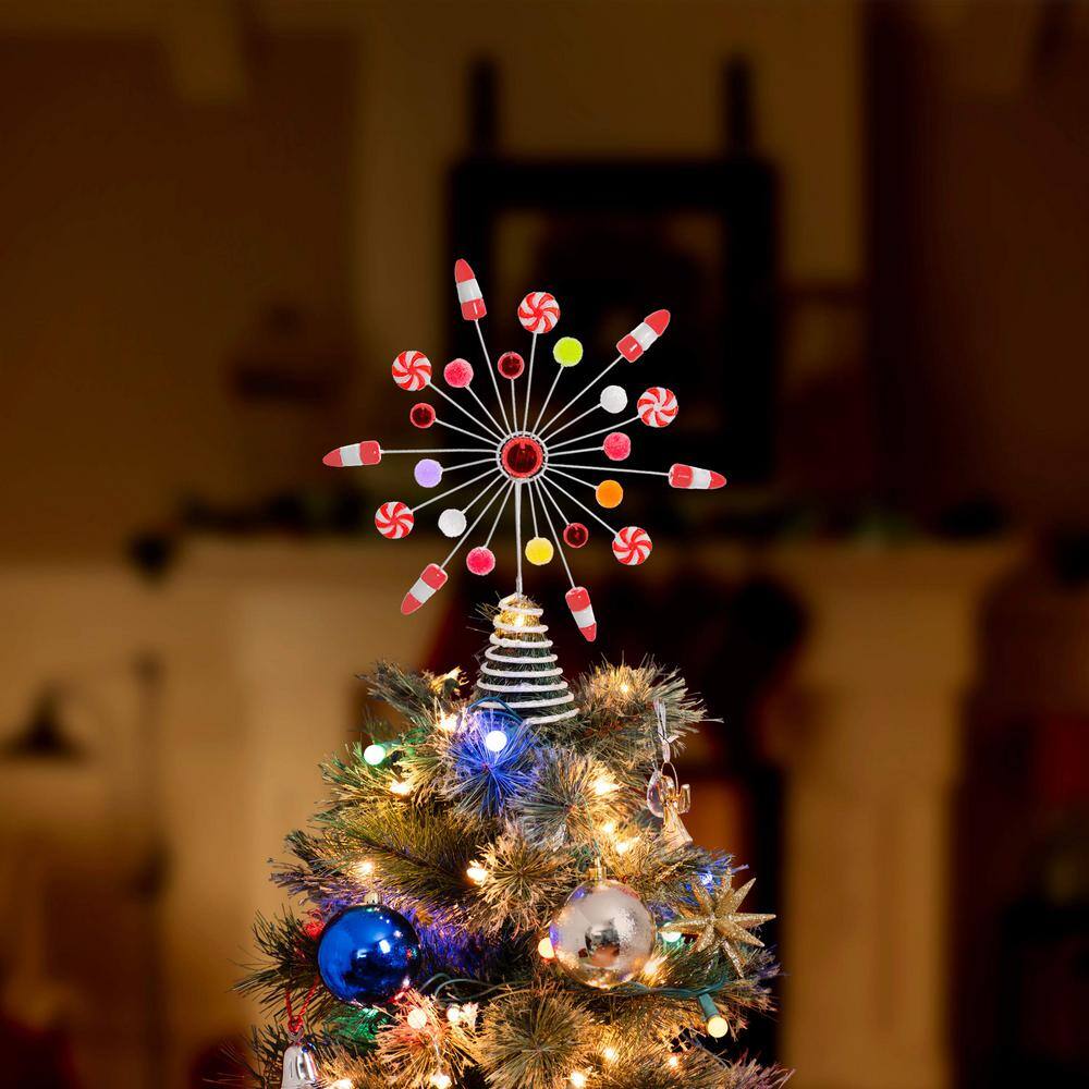 Colorful Candy Snowflake Metal Christmas Tree Topper
