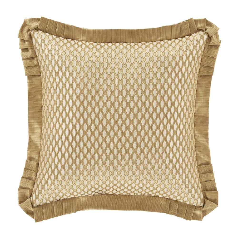 Lagos Gold Medium Square Embellished Decorative Throw Pillow