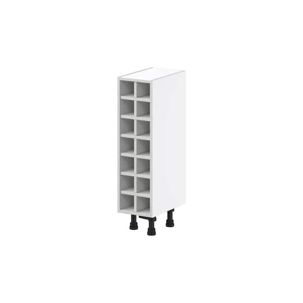J COLLECTION Bright White Base Wine Rack Assembled Kitchen Cabinet (9 in. W x 34.5 in. H x 14 in. D)