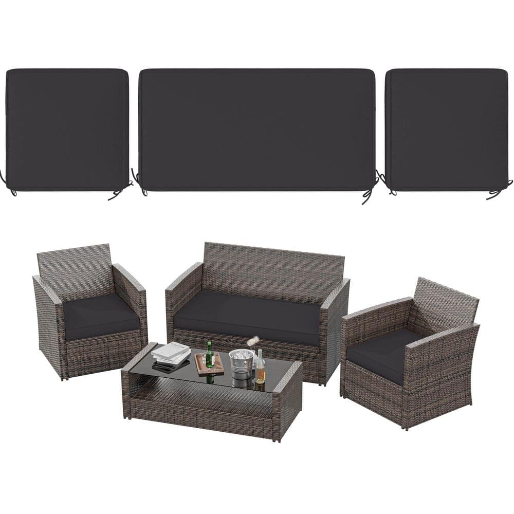 36 in. x 18 in. (3-Piece) Outdoor Patio Replacement Seat Cushions Fit for Loveseat Lounge Chair Furniture Grey price history on PriceWatchPro