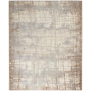 Rush Ivory/Taupe 7 ft. x 10 ft. Abstract Contemporary Area Rug
