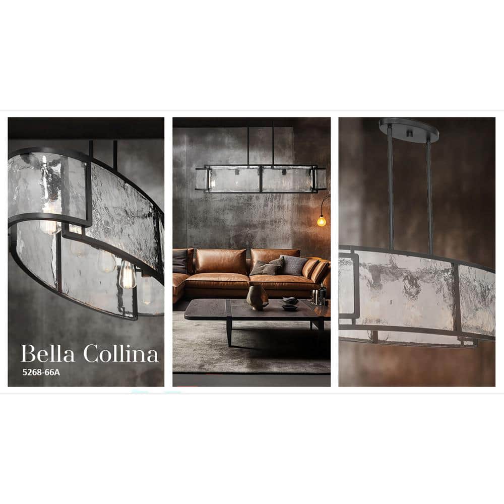 Bella Collina 5-Light Coal and Clear Glass Linear Chandelier