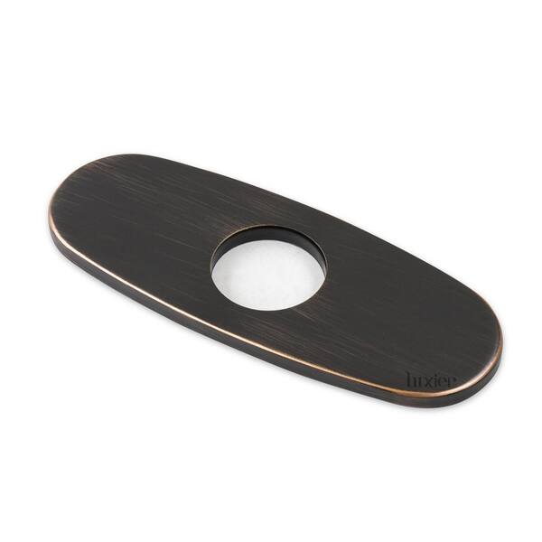 LUXIER 6 in. Brass Bathroom Vessel Vanity Sink Faucet Hole Cover Deck Plate Escutcheon Oil Rubbed Bronze