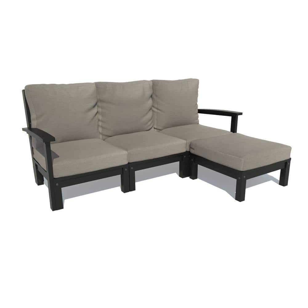 Highwood Bespoke Deep Seating 2Piece Plastic Outdoor Couch and Ottoman
