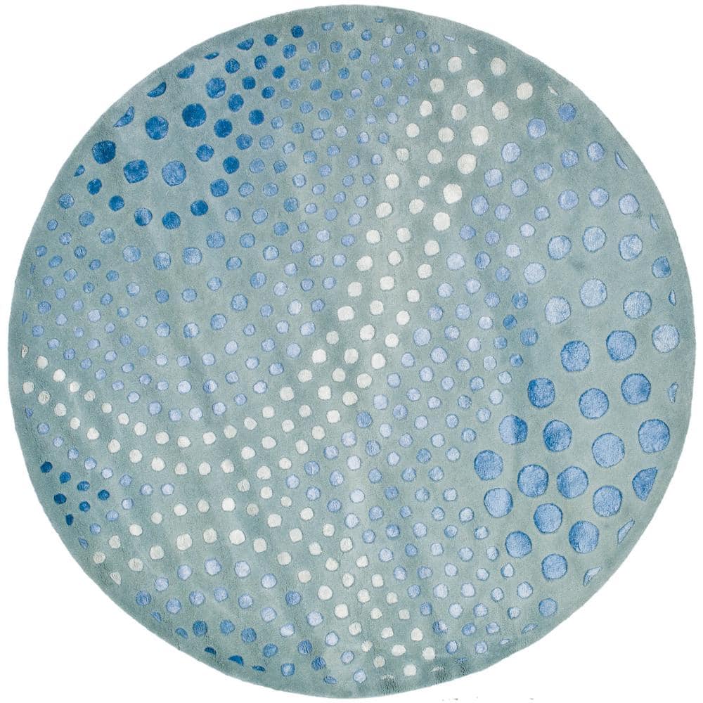 SAFAVIEH Soho Light Blue 8 ft. x 8 ft. Round Geometric Area Rug SOH654B ...
