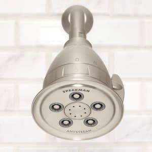 3-Spray 4.1 in. Single Wall Mount Low Flow Fixed Adjustable Shower Head in Brushed Nickel