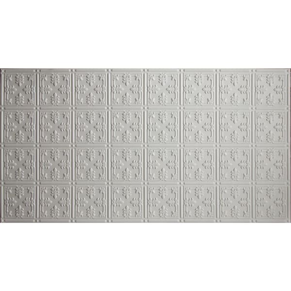 Global Specialty Products 2 ft. x 4 ft. Glue Up Tin Ceiling Tile in White