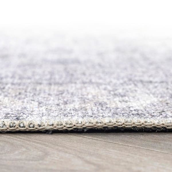 Distessed Medallion Machine Washable Blue 10 ft. x 14 ft. Area Rug