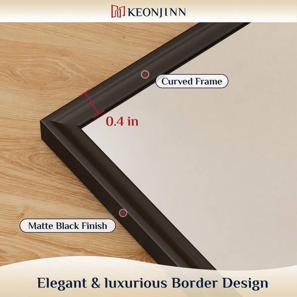 KeonJinn 24 in. W x 36 in. H Stainless Steel Retangular Framed