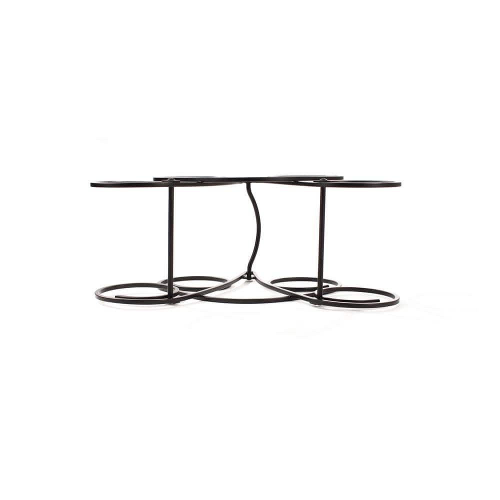 Black Steel 5-Bottle Scrolled Wine Rack