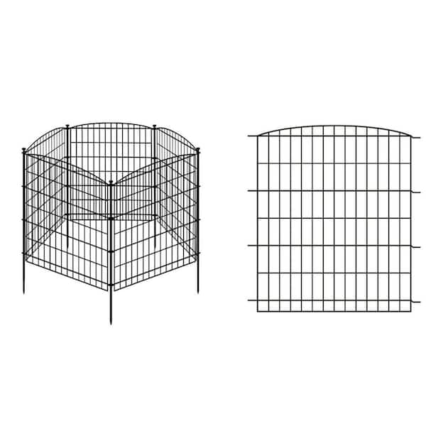 31 in. Metal Decorative Garden Fence Panels Outdoor Animal Barrier No Dig Rustproof Wire Border for Yard Patio