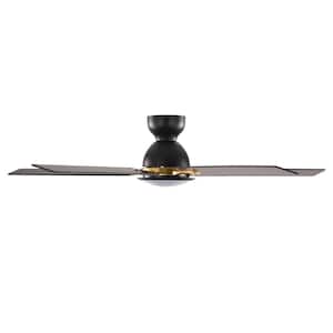 Nova 52 in. Integrated LED Indoor Black Ceiling Fans with Light and Remote