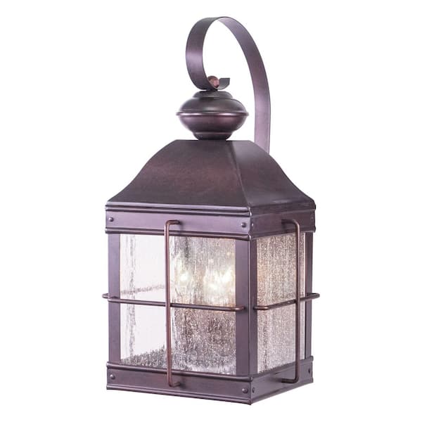 VAXCEL Revere 3 Light Bronze Rectangle Outdoor Wall Lantern Clear Glass