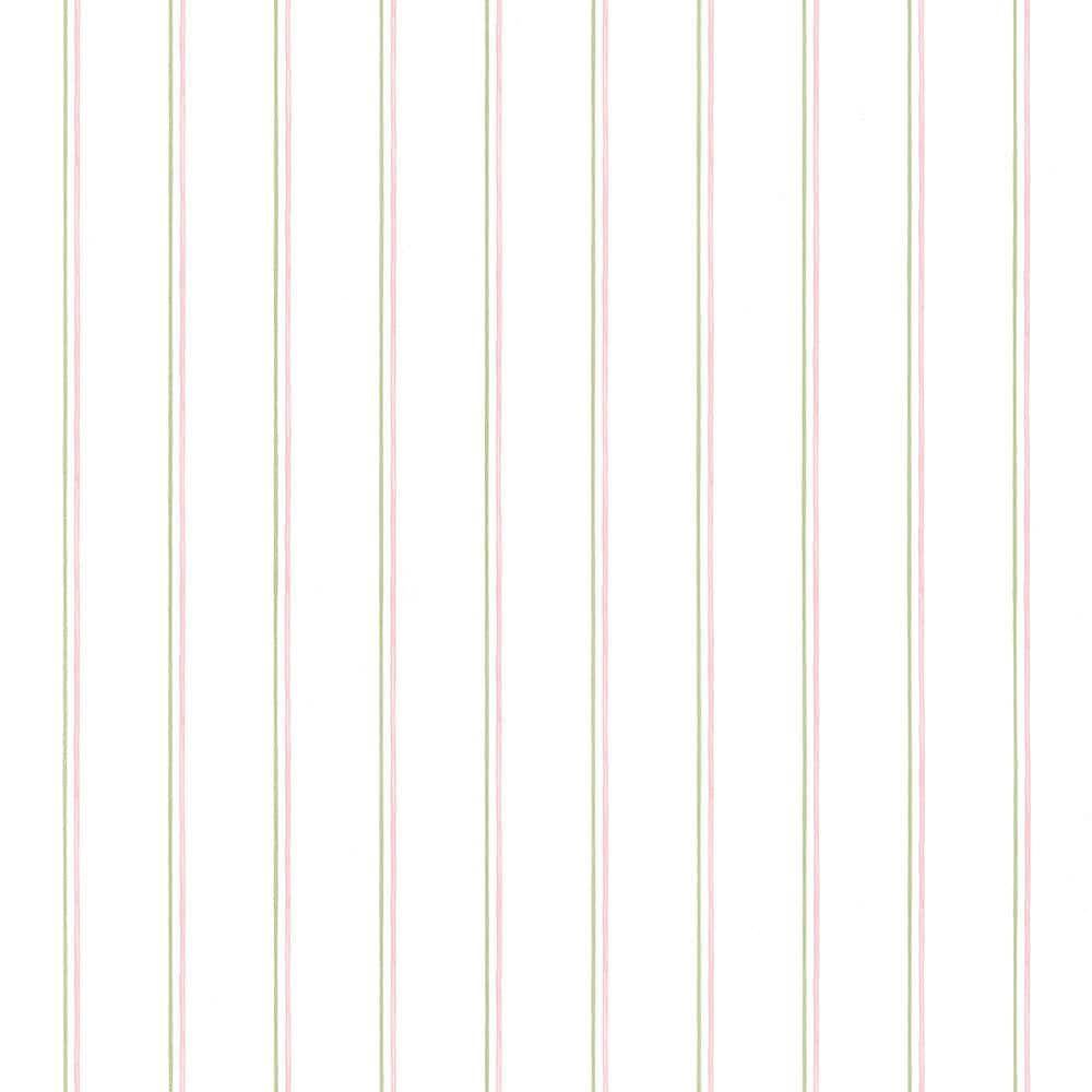 Green and Pink Striped Removable Washable Wallpaper
