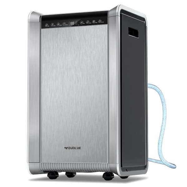 Edendirect 125 pt. 8,500 sq.ft. Dehumidifier in Metallic Color with Drain Hose, Bucket for Basement with Timer, Auto Defrost