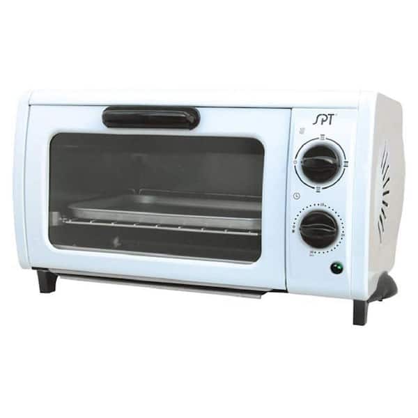 SPT 950 W 2-Slice White Toaster Oven with Built-In Timer