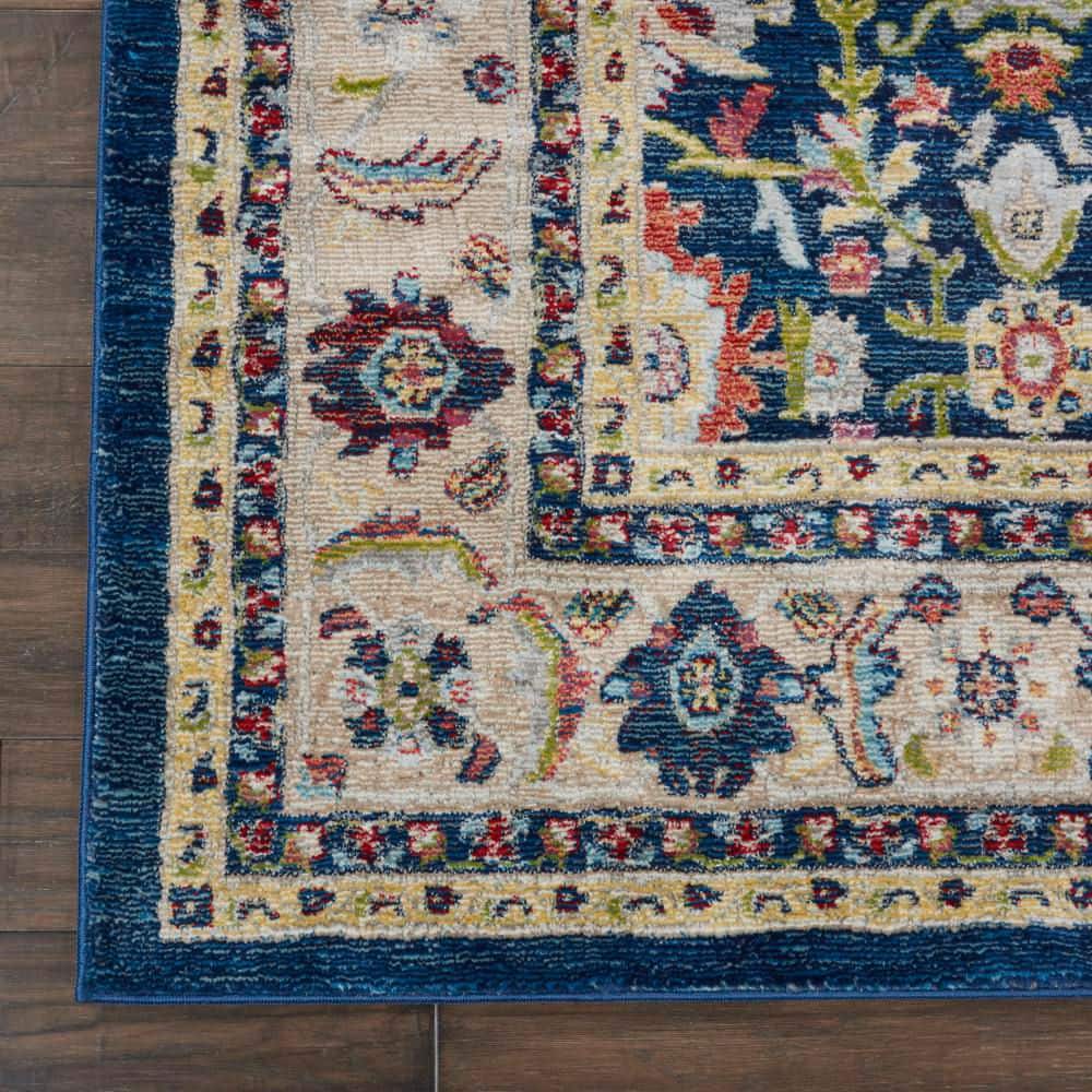 Global Vintage Multicolor Synthetic 8' x 10' Easy-Care Area Rug