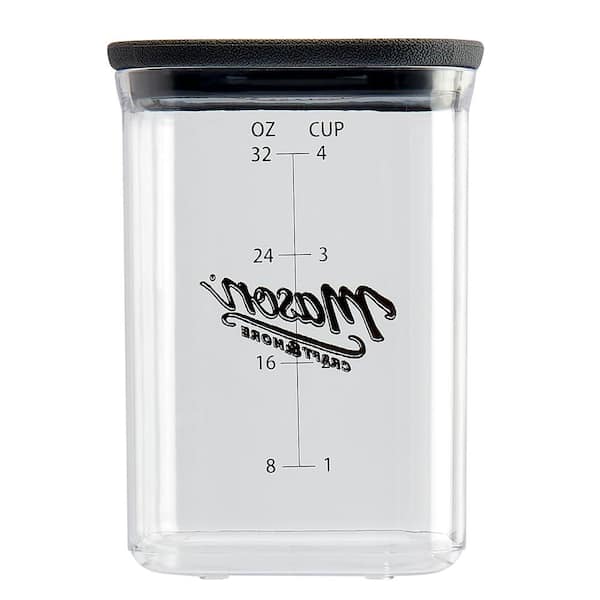 ComSaf Glass Food Storage Jars, Clear Containers with Lids, 50 oz, Set of 3, Size: 4” x 4” x 8.25”
