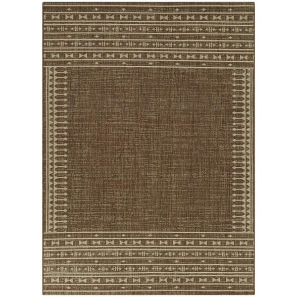 BALTA Brancusi Brown 5 ft. x 7 ft.  Moroccan Indoor/Outdoor Area Rug