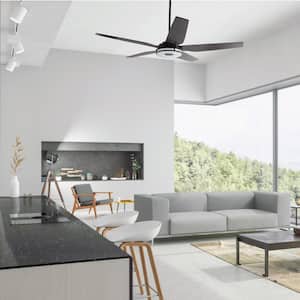 Explorer 52 in. Indoor/Outdoor Dark Brown Smart Ceiling Fan, Dimmable LED Light and Remote, Works with Alexa/Google Home