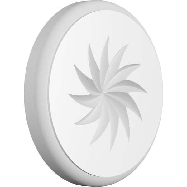 Ekena Millwork 4 in. W x 4 in. H x-1/2 in. P Standard Grayson Spiral Rosette With Rounded Edge