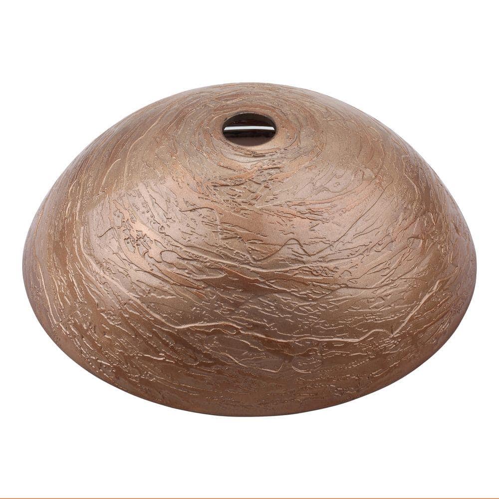 Copper Glass Round Vessel Bathroom Sink, 17-inch