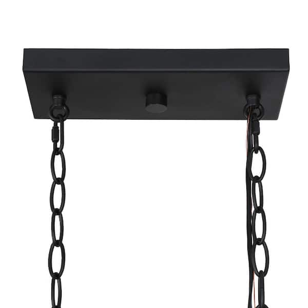 LNC 36 in. Transitional 5-Light Black and Brass Linear