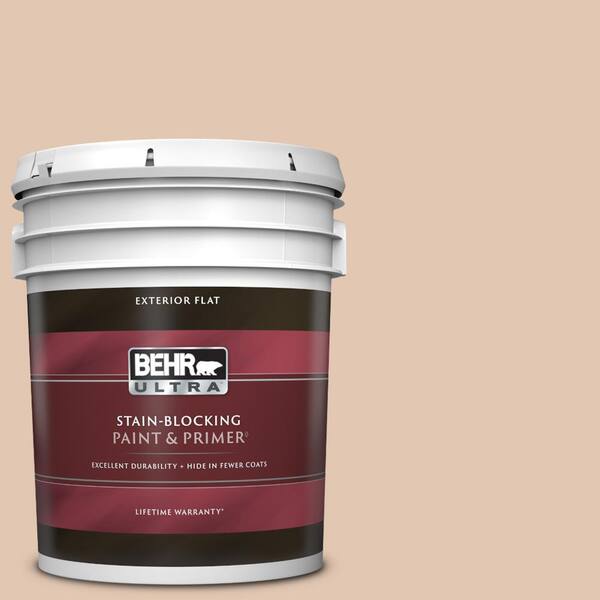 BEHR ULTRA 5 gal. #S210-2 Tapestry Beige Flat Exterior Paint & Primer