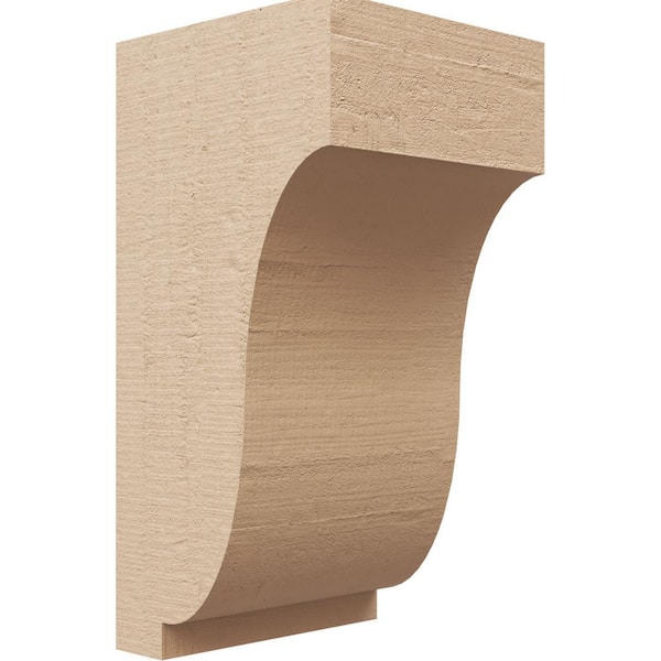 Ekena Millwork 5 in. x 10 in. x 5 in. Series 2 Wide Van Buren Rough Cedar Woodgrain Timberthane Polyurethane Corbel, Primed Tan