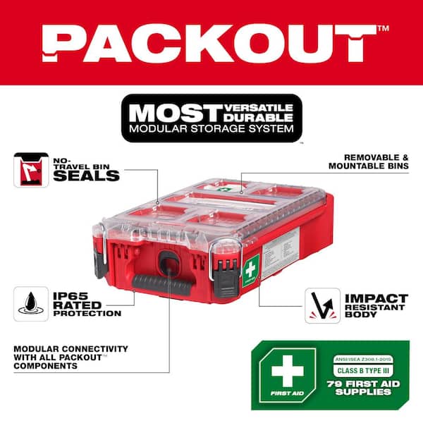 Class A Type 3 Compact Packout First Aid Kit (79-Piece) With Class B Type 3 Packout First Aid Kit (193-Piece)