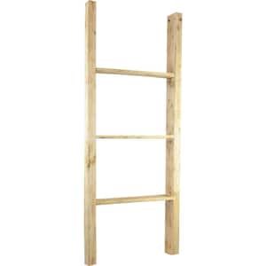 19 in. x 48 in. x 3 1/2 in. Barnwood Decor Collection Natural Barnwood Vintage Farmhouse 3-Rung Ladder