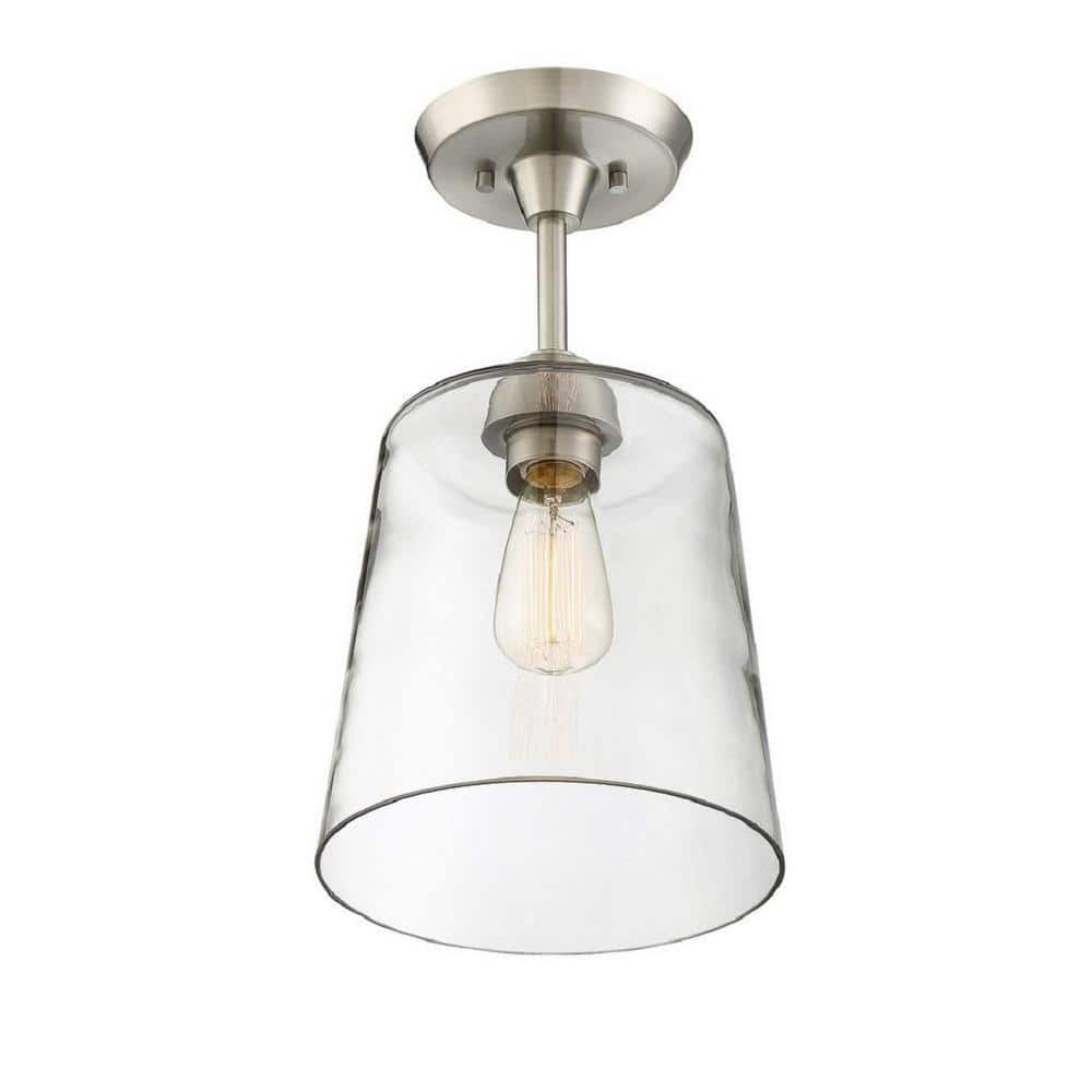 Savoy House 10" Brushed Nickel Clear Glass Ceiling Light
