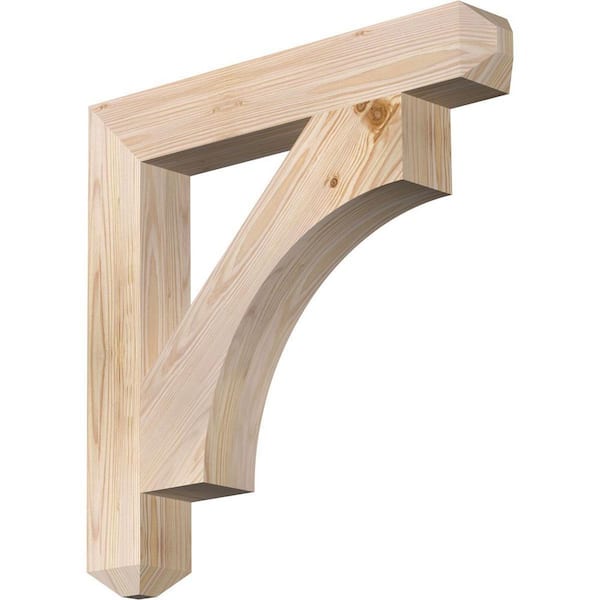 Ekena Millwork 3.5 in. x 24 in. x 24 in. Douglas Fir Westlake Craftsman Smooth Bracket