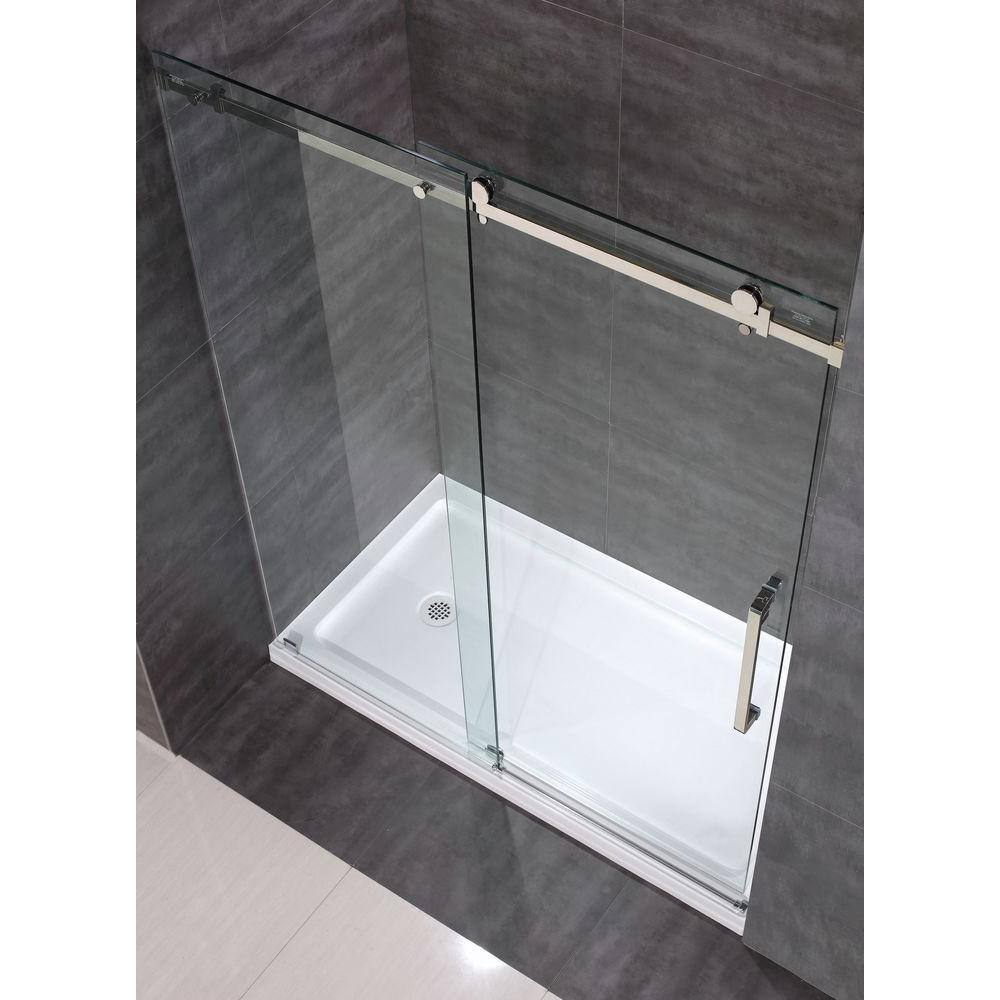 Aston 60" x 75" Frameless Chrome Sliding Shower Door