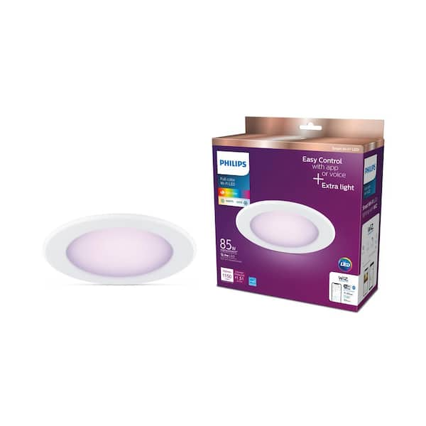 Philips 5 in. / 6 in. LED Color Changing 65-Watt Equivalent Smart Wi-Fi ...