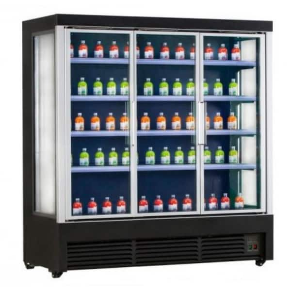 Cooler Depot 79 in.W 30.3 cu. ft. 3 Glass Doors Commercial Refrigerator Flower Cooler Merchandiser in Black