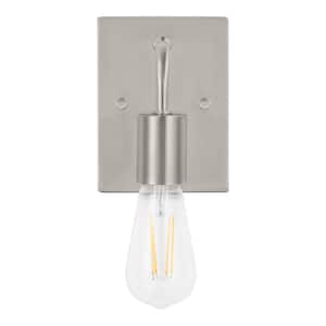Northvale 4.4 in. 1-Light Brushed Nickel Industrial Bathroom Vanity Light