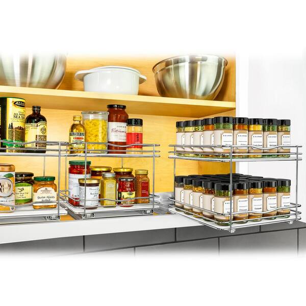 Slide out double online spice rack