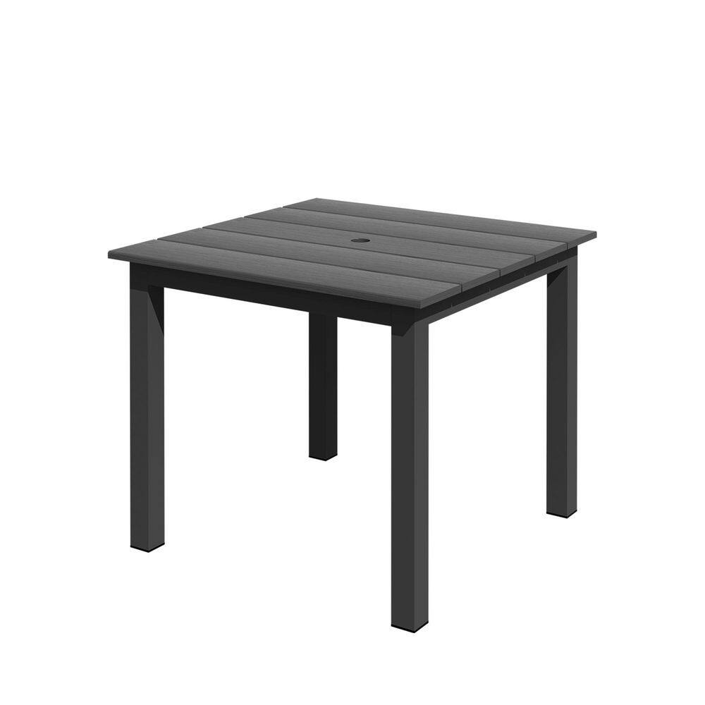 Black Outdoor HDPE Table with Aluminum Frame, Adjustable Legs ...