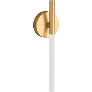 Components 1-Light Brushed Moderne Brass LED Wall Sconce