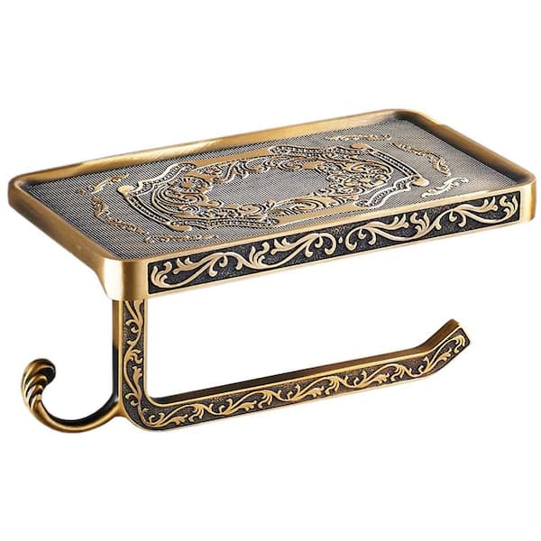 Elegant Antique Wall-Mounted Toilet Paper Holder in Aluminum Bronze